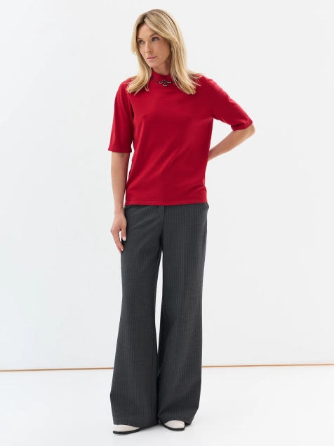 Шерстяной джемпер с укороченным рукавом