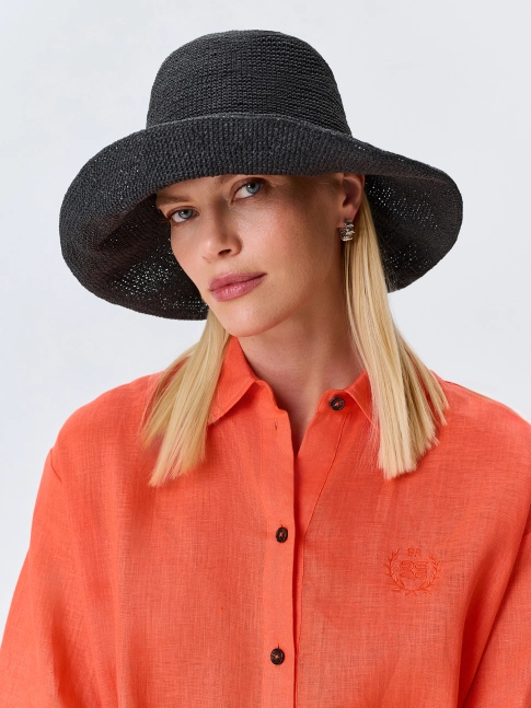 Шляпа из натуральной бумажной соломки