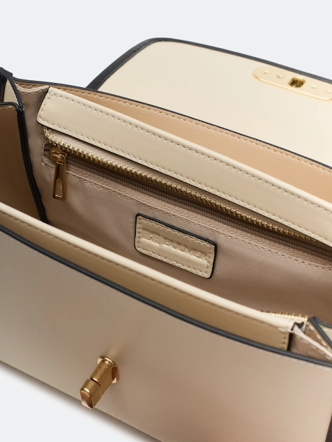 Кожаная сумка кросс-боди с контрастными деталями