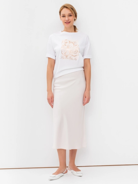 Футболка с принтом с шелком в составе