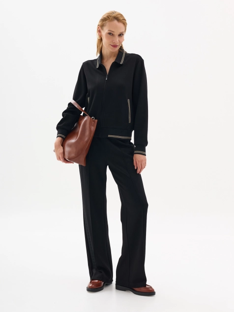 Бомбер с акцентными подвязами