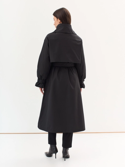 Удлиненный тренч на натуральном утеплителе