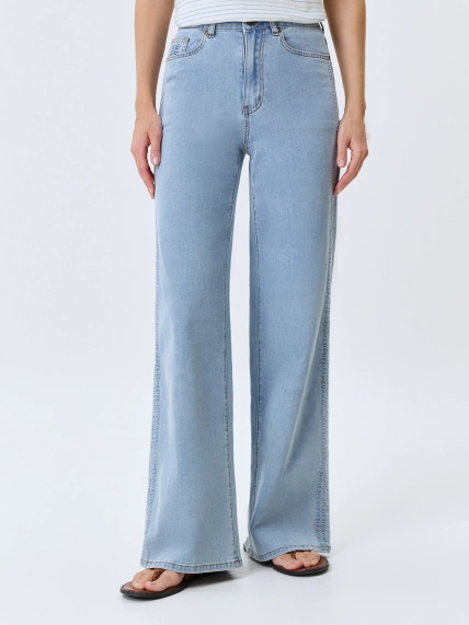 Джинсы Wide leg с деликатными лампасами