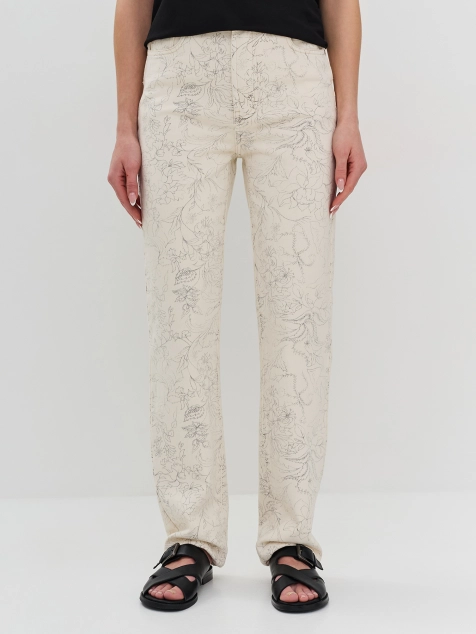 Джинсы из 100% хлопка с принтом