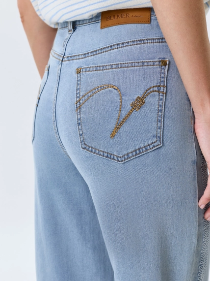 Джинсы Wide leg с деликатными лампасами