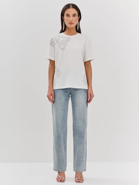 Футболка из 100% хлопка с бохо принтом