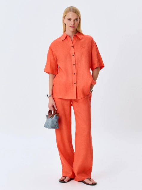 Яркие брюки из 100% льна