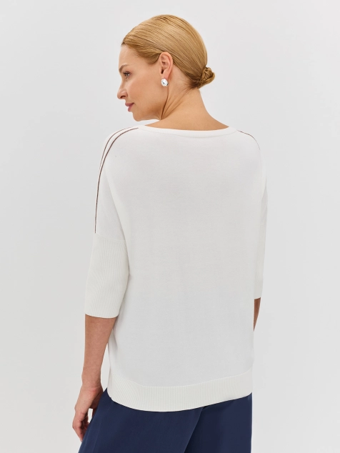 Джемпер с декором из монили