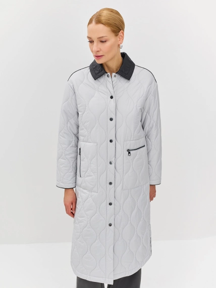 Длинное пальто с фантазийной стежкой