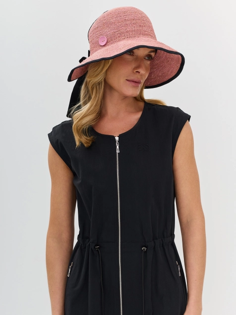 Шляпа из рафии с вырезом сзади