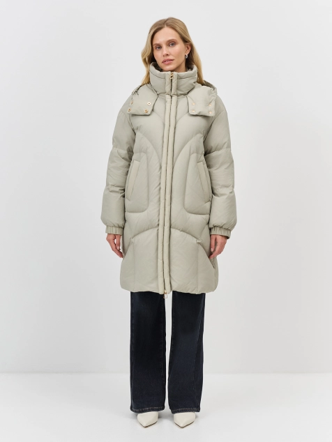 Пуховик с фигурной стежкой