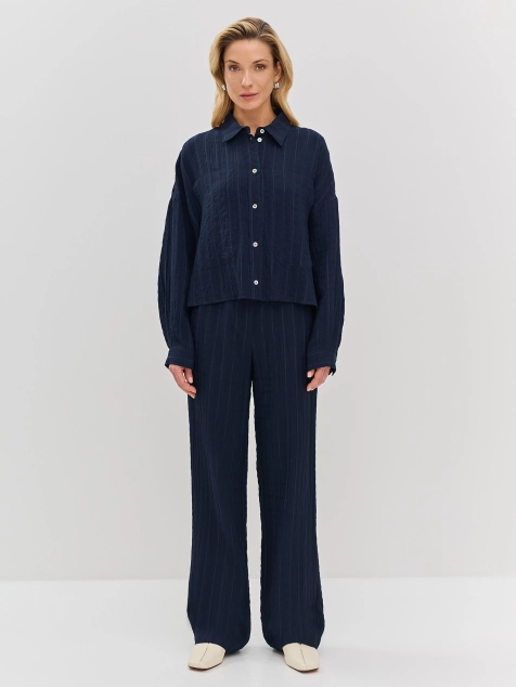 Фактурные брюки из тенселя