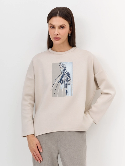 Свободный свитшот с принтом