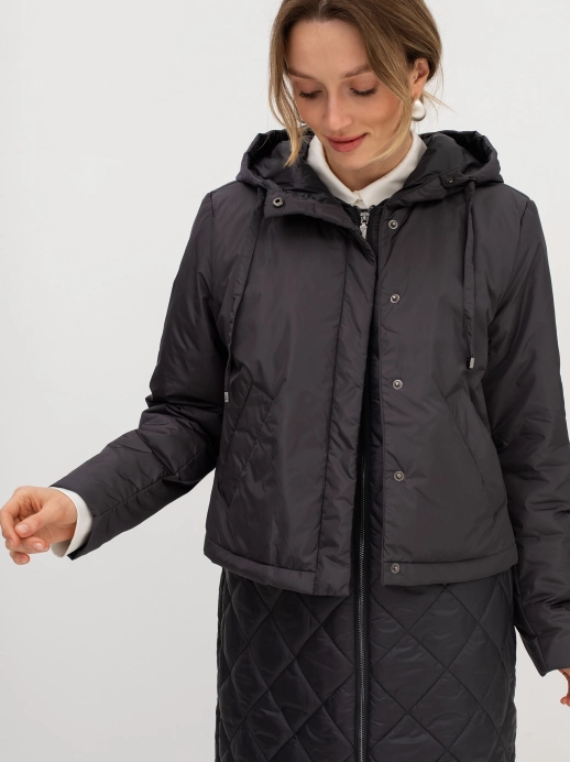Удлиненное пальто с эффектом многослойности