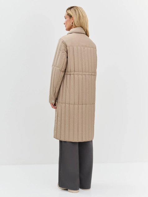 Пуховое пальто с вертикальной стежкой