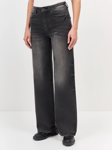 Широкие графитовые джинсы