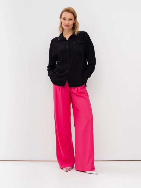 Блузка из вискозы с декором из монили