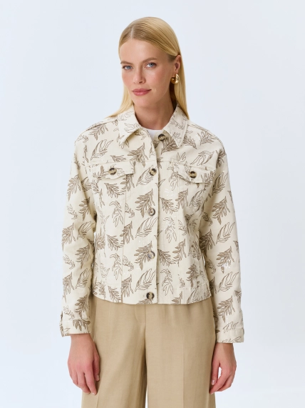 Джинсовый жакет с принтом