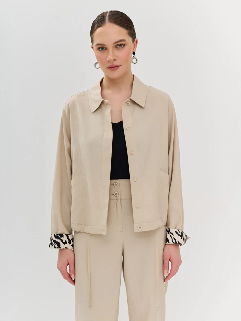 Жакет из лиоцелля с принтованными манжетами