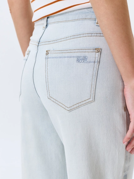 Джинсы Wide leg с акцентными лампасами