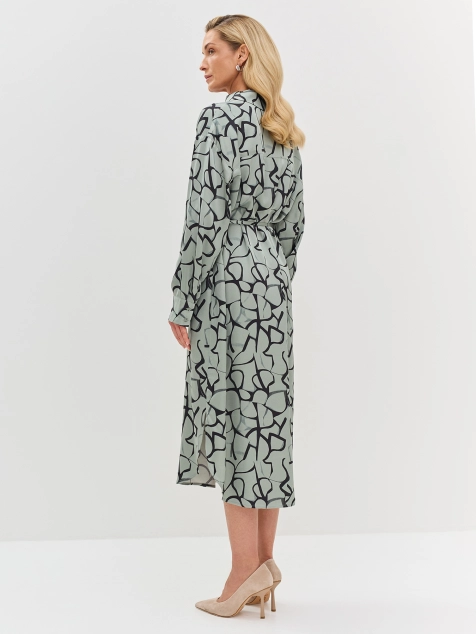 Платье-рубашка с графичным принтом