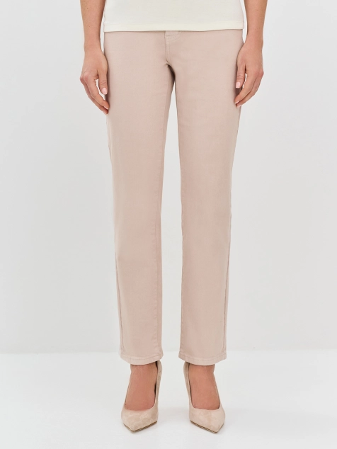 Бежевые джинсы прямого силуэта