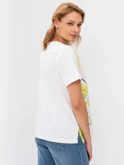 Футболка свободного силуэта с ярким принтом "Бабочка"