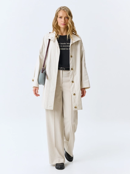 Укороченный плащ из смесового хлопка