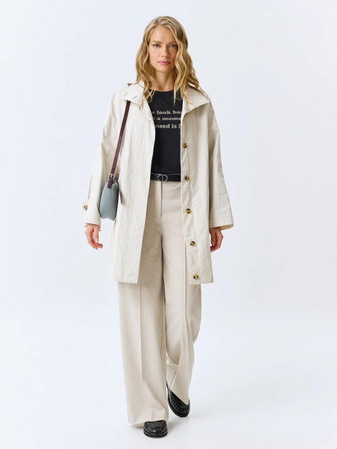 Укороченный плащ из смесового хлопка