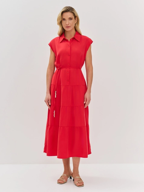 Яркое платье-рубашка из 100% тенселя