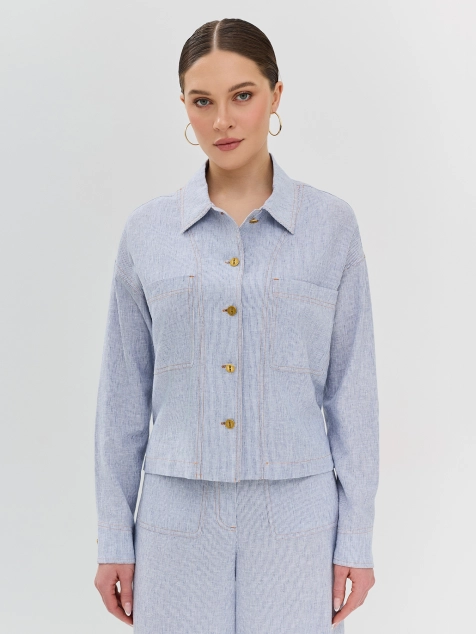 Укороченный жакет из смесового льна