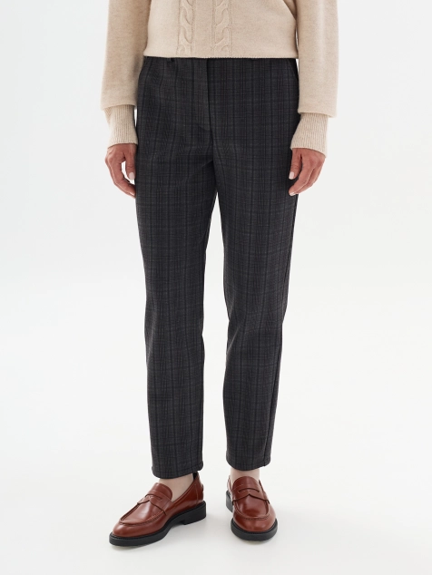 Утепленные брюки в клетку