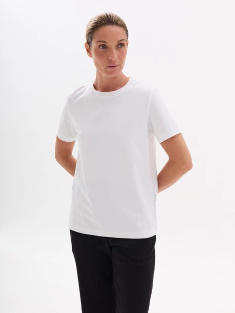 Футболка из модала с люрексом по горловине