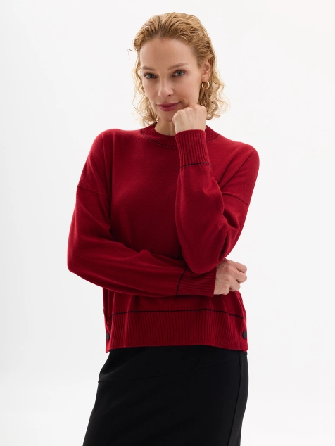 Яркий джемпер с шелком и мериносом