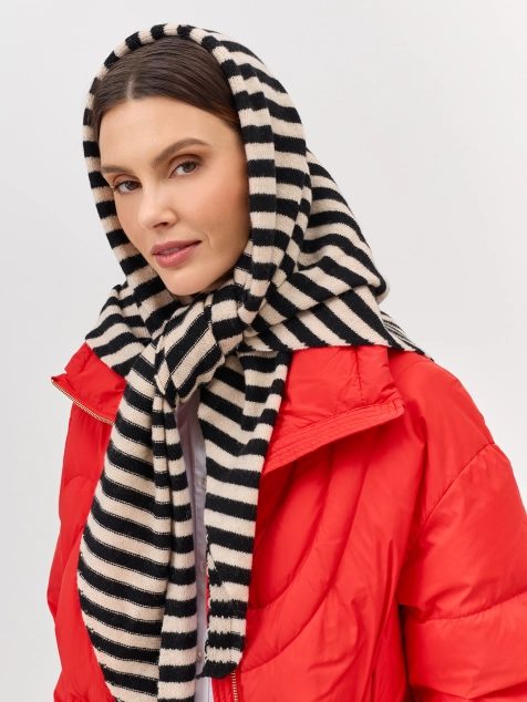 Косынка из 100% шерсти в контрастную полоску