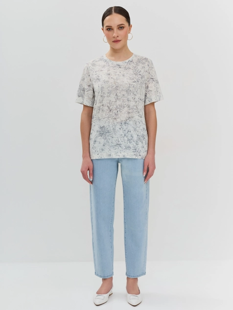 Тонкая футболка из вискозы с принтом