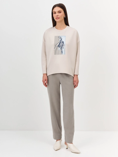 Свободный свитшот с принтом