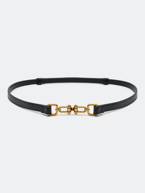 Узкий ремень с фигурной пряжкой