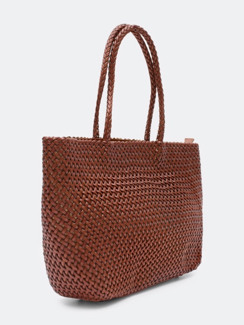 Плетеная сумка из натуральной кожи