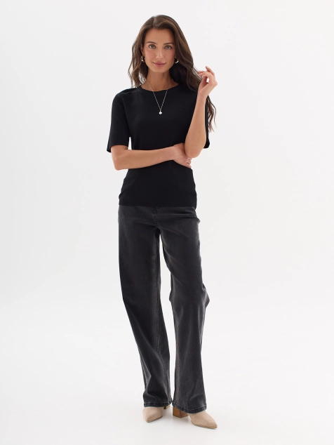 Трикотажный джемпер с укороченными рукавами