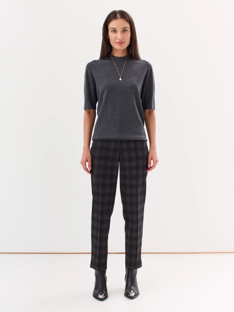 Брюки из джерси в клетку