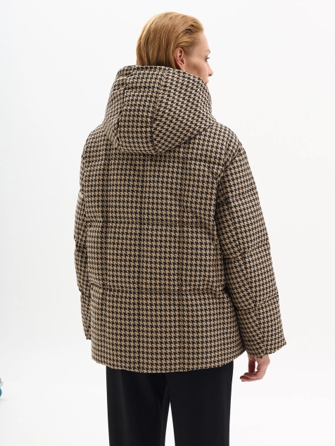 Пуховая куртка с принтом гусиная лапка