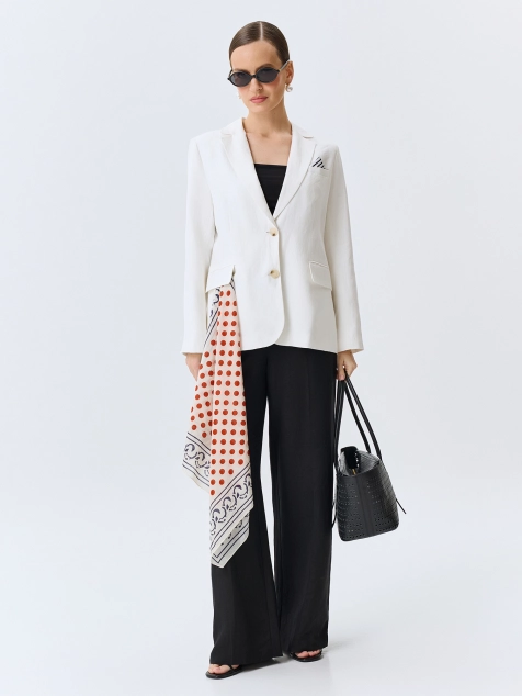 Льняной однобортный жакет