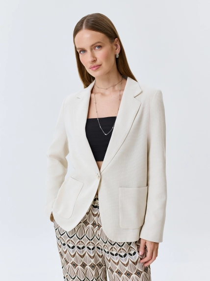 Однобортный жакет из рогожки