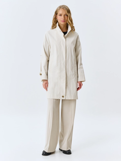 Укороченный плащ из смесового хлопка