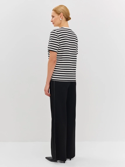 Трикотажные брюки с искрящимися лампасами