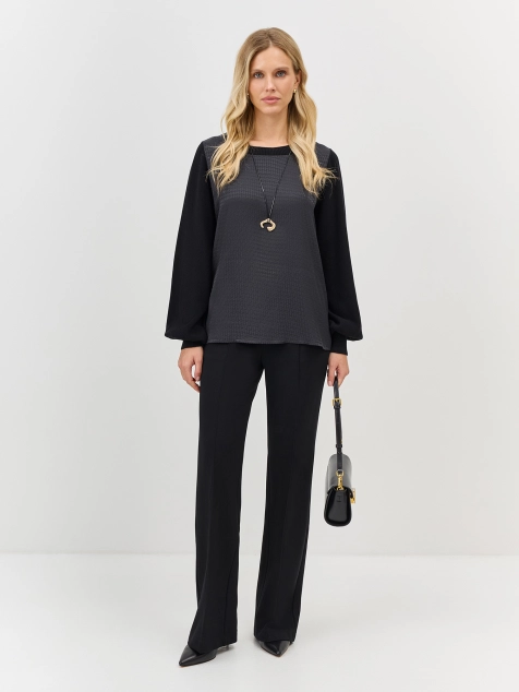 Брюки из джерси с акцентными пряжками