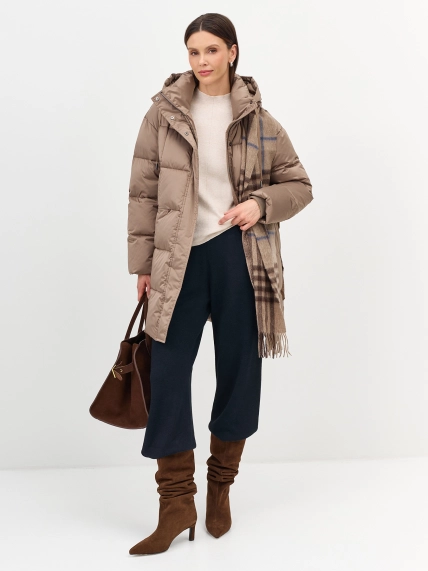 Укороченное пальто со съемным капюшоном