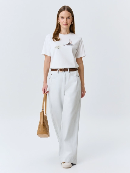 Футболка с принтом из хлопка