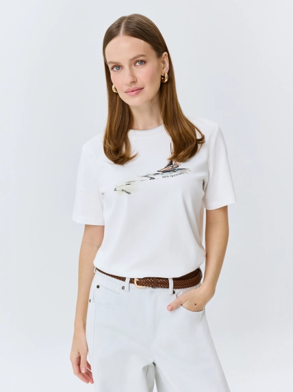 Футболка с принтом из хлопка